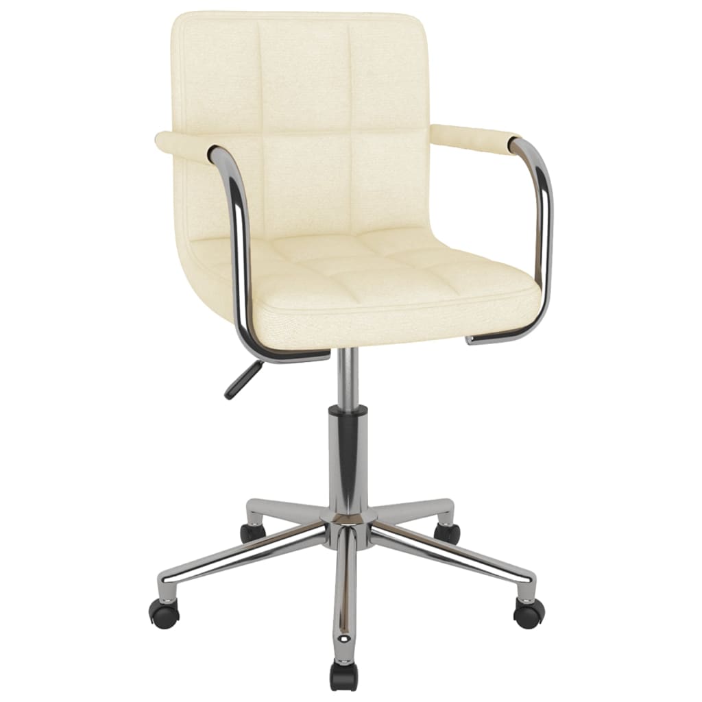 Silla de oficina/estudio giratoria de tela color crema 02_0024098