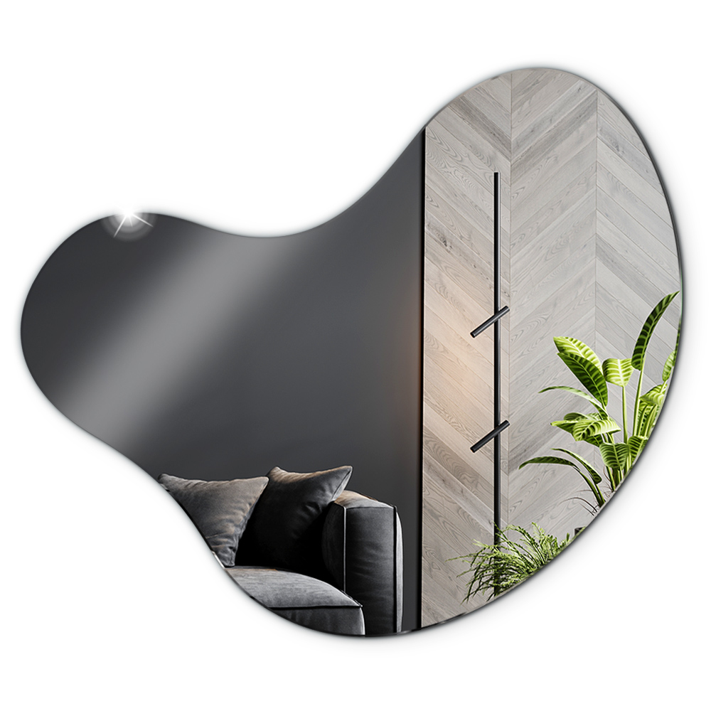 Espejo asimétrico moderno de pared diseño orgánico sin marco 58x57,5 cm