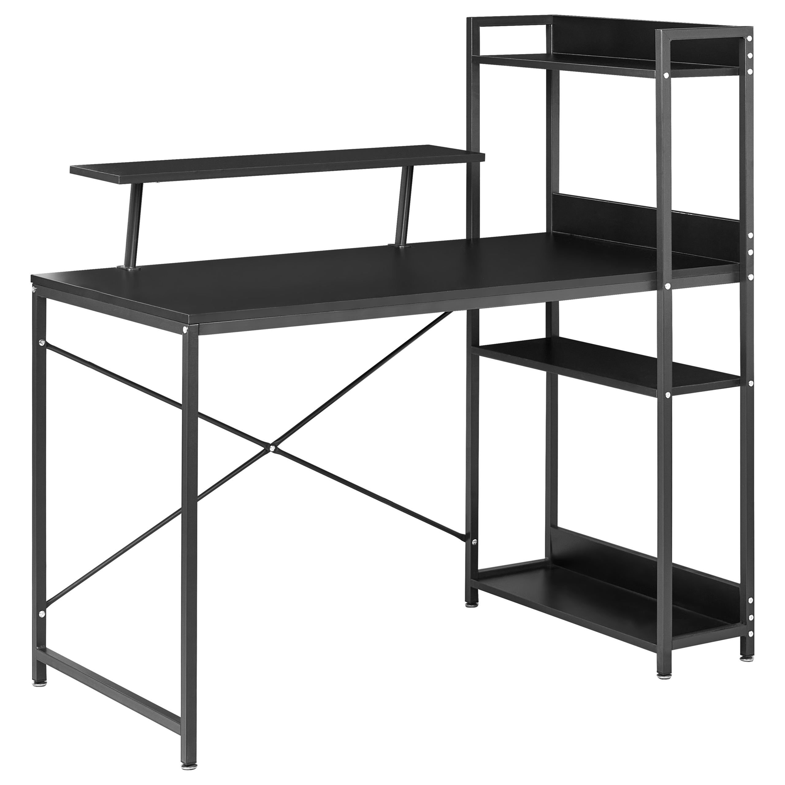 Escritorio con panel de notas biloxy 120 cm 64 cm con estantes negro