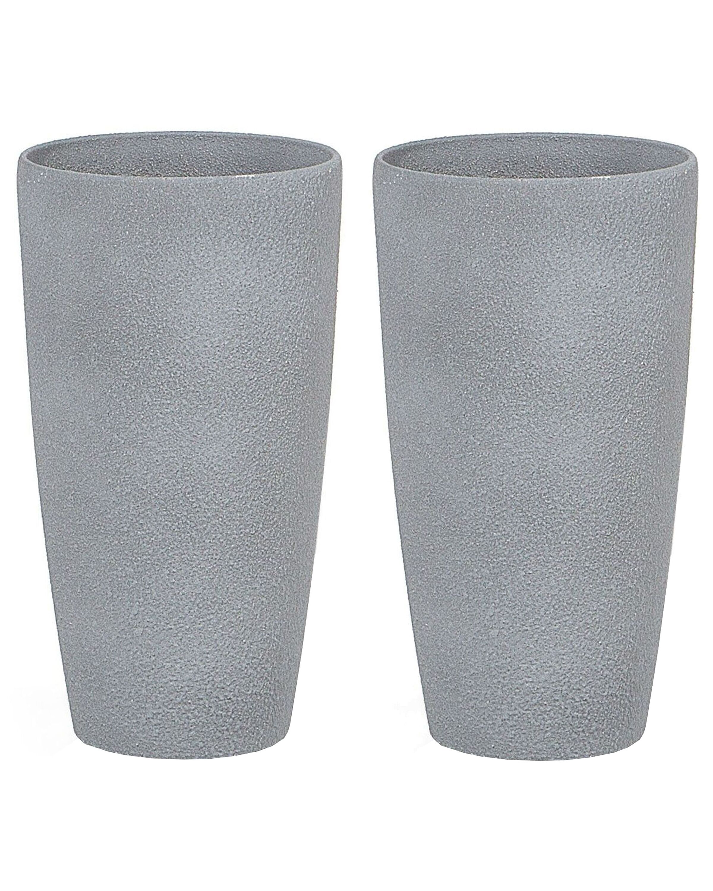 Conjunto de 2 macetas abdera 23 cm gris