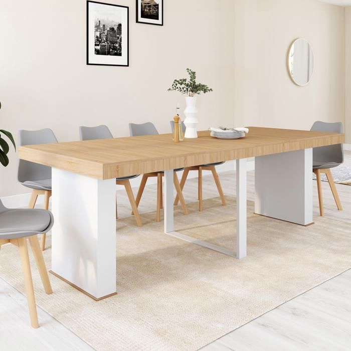 Mesa consola extensible eden - madera blanca - 235 cm