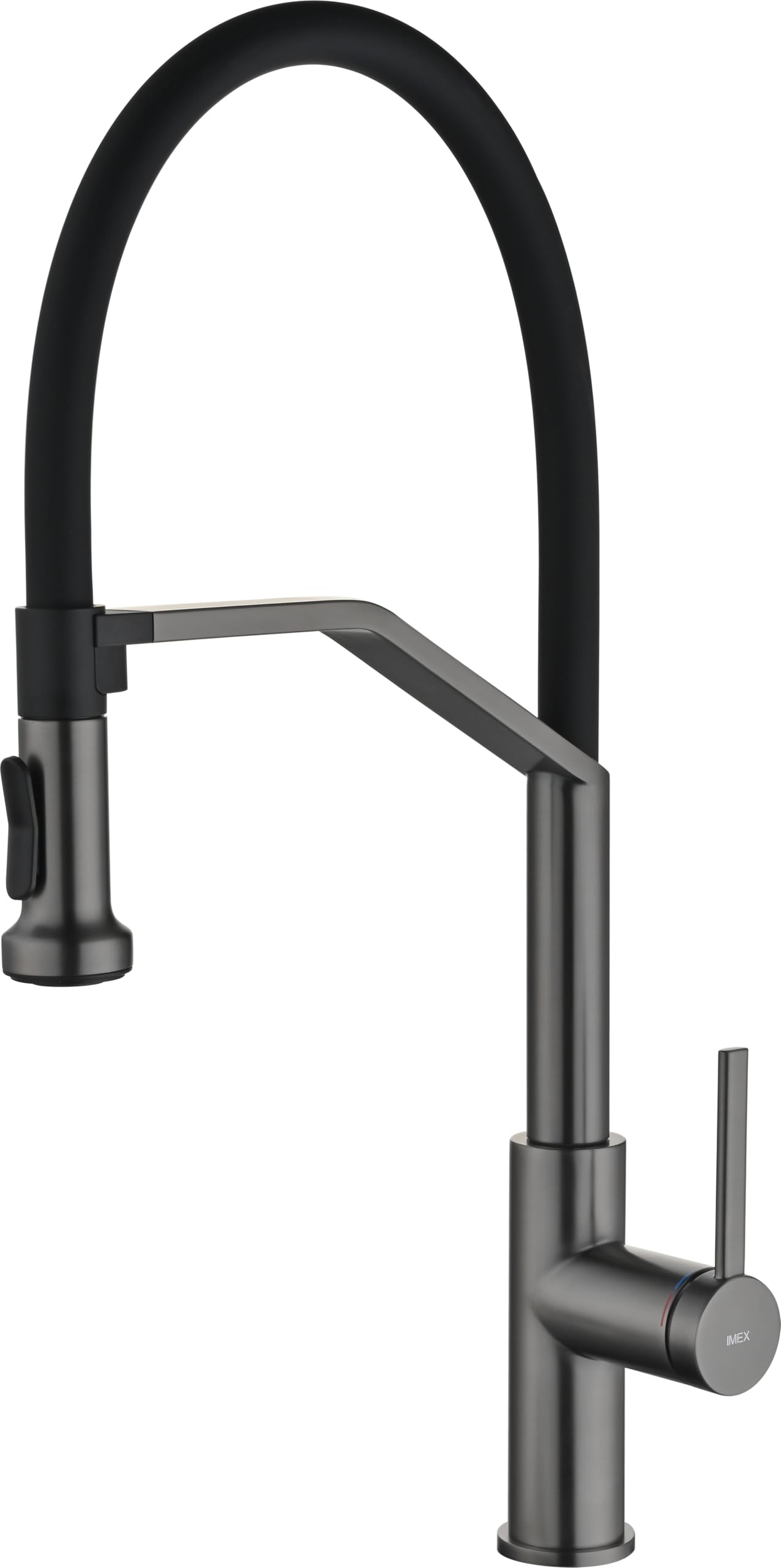 Imex - grifo cocina extraíble negro serie veneto