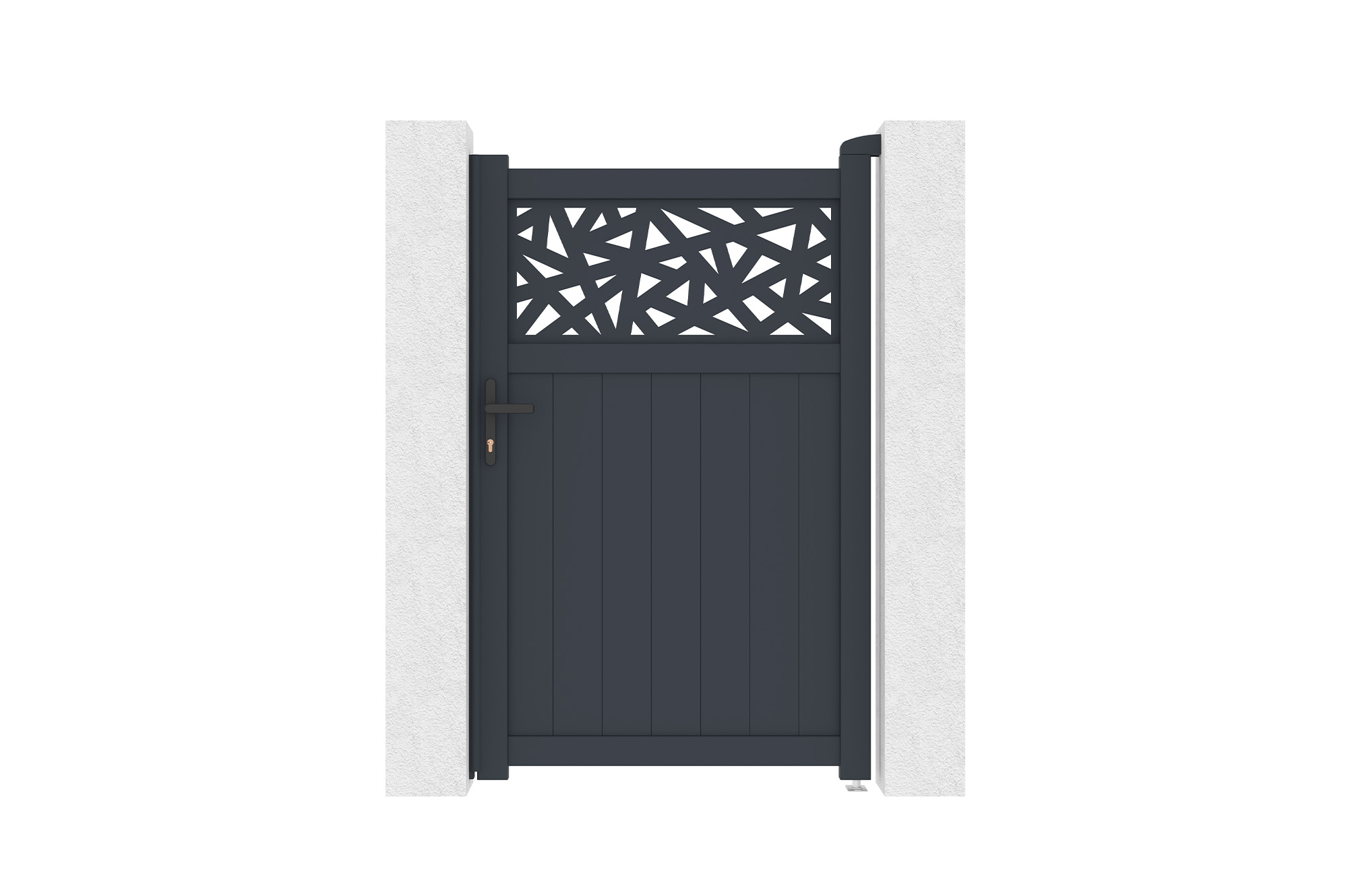 Puerta peatonal dolomite ruivo 1 m h160 aluminio gris