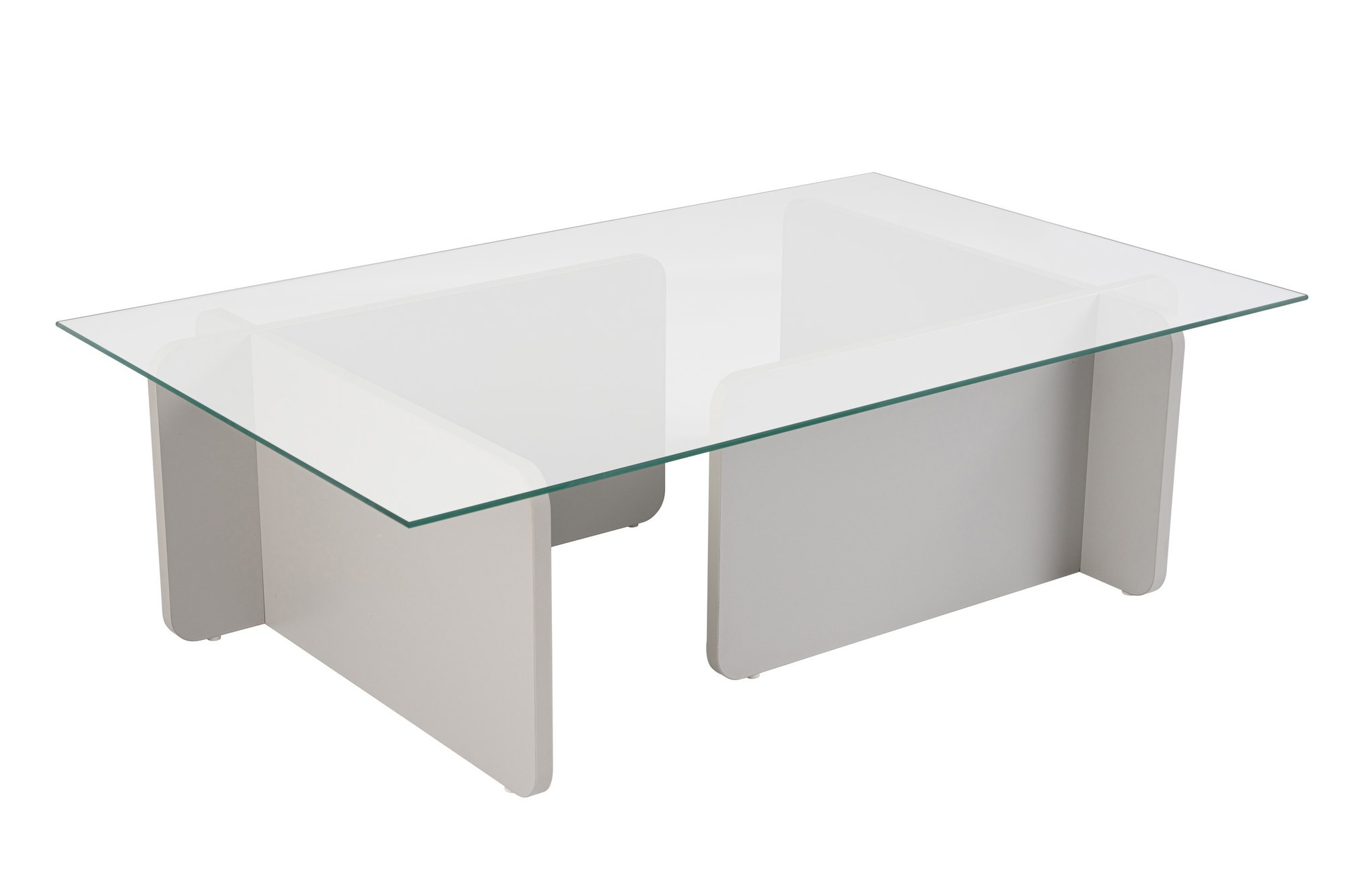 Mesa de centro de cristal <<flavio>> 105 x 65 x 30 cm - gris