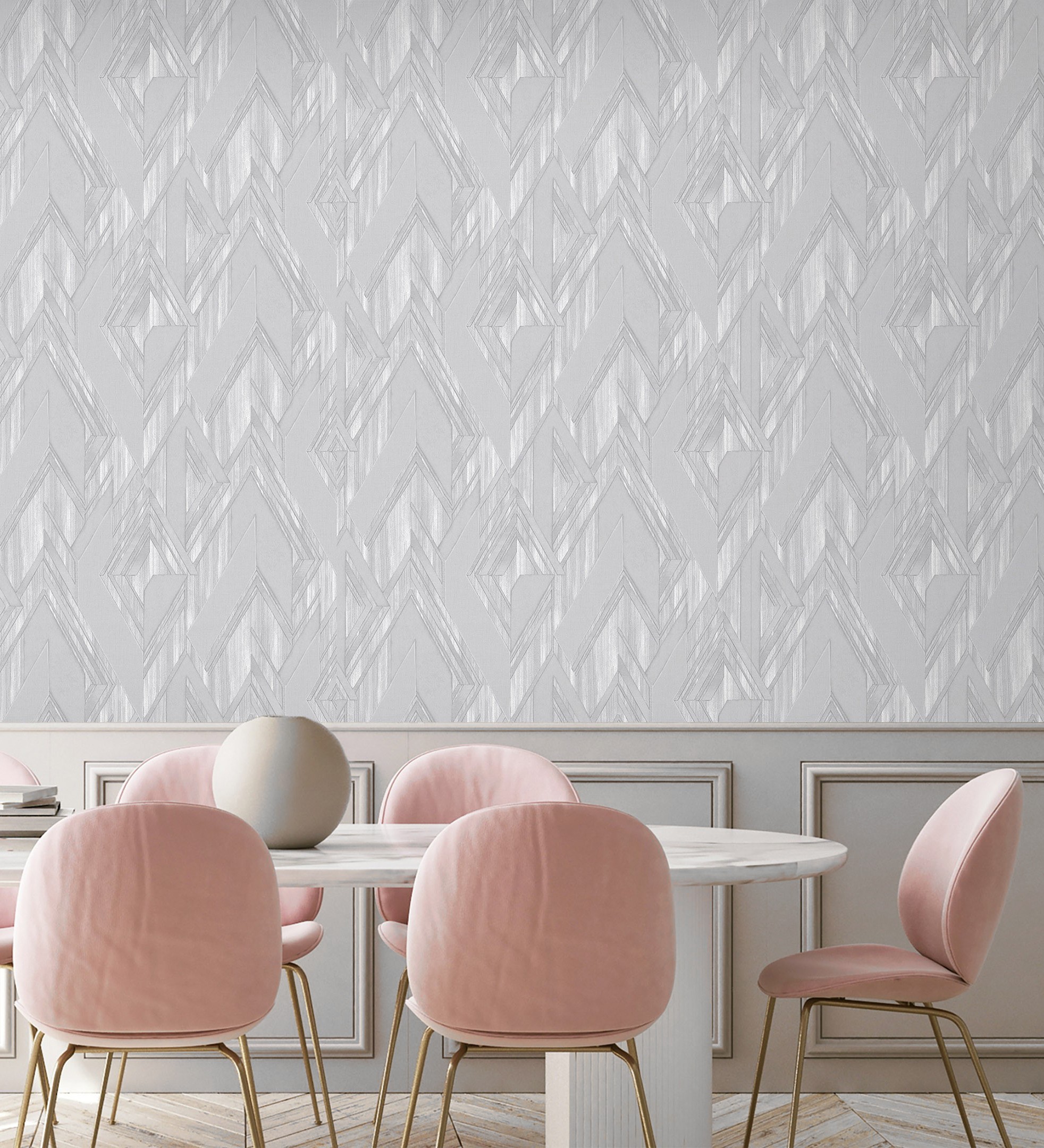 Papel pintado gaulan lavable de rombos modernos con textura en 10.6m²