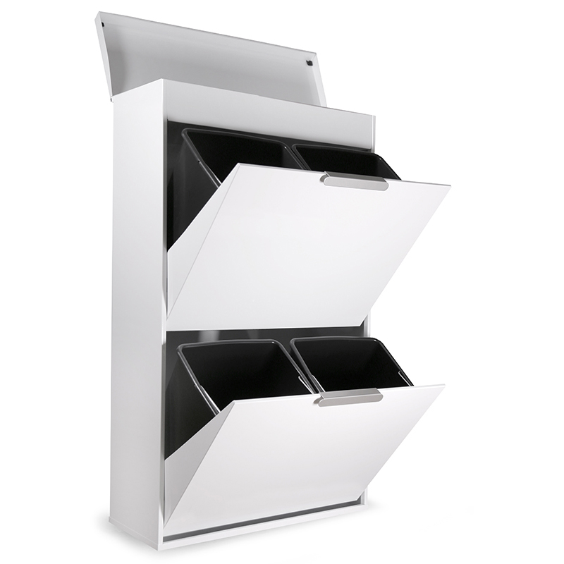 Arregui ecoclas plus cr621-e cubo de basura y reciclaje acero 4 x 17l (68l)