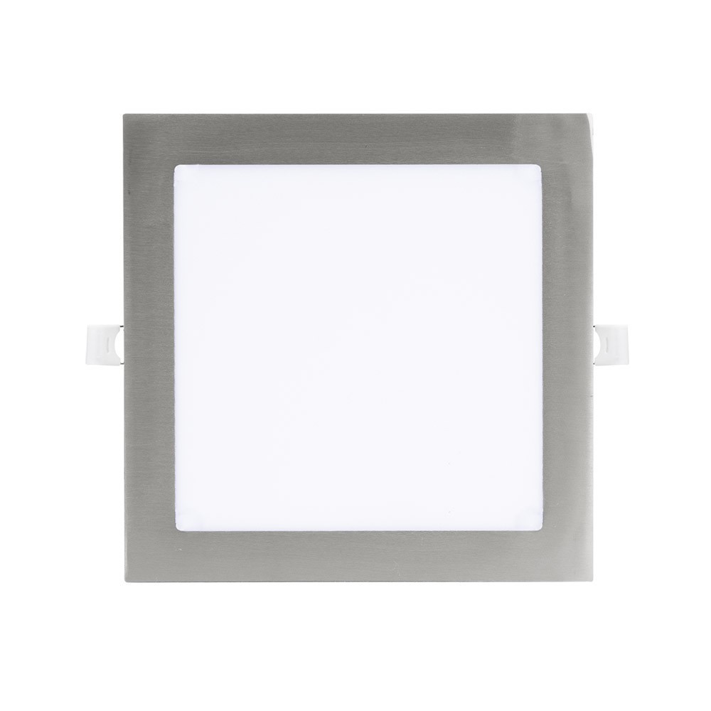 Downlight empotrar 12w 3000-4000-6500k níquel 1080lm cuadrado 1,3x17x17cm c