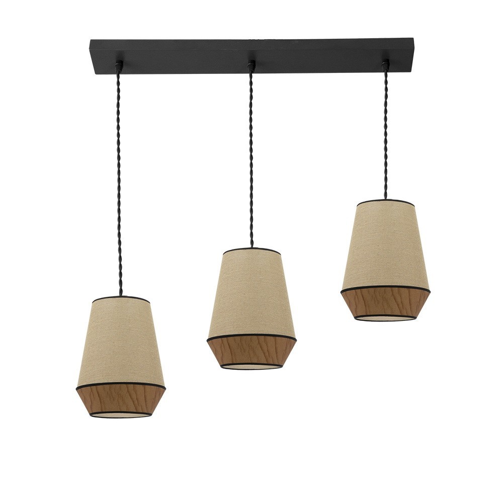Lampara de techo campana negro 66cm