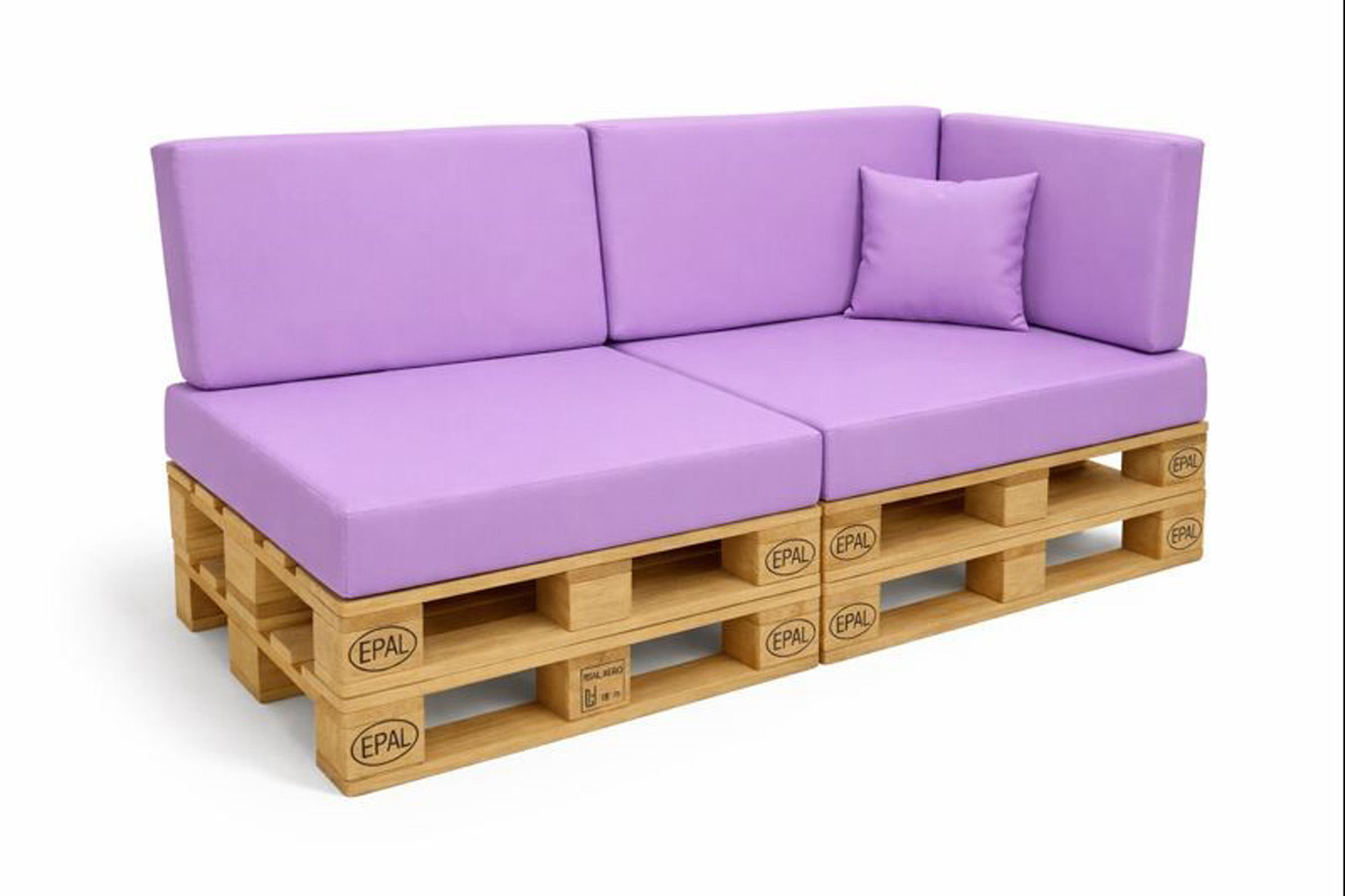 Cojines para palets exterior jardín juego 8,120x80 cm morado