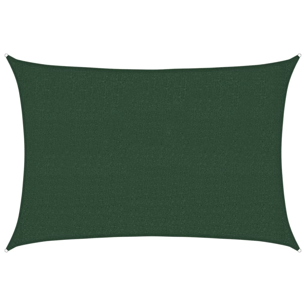 vidaXL toldo de vela verde oscuro hdpe 160 g/m² 2,5x3,5 m