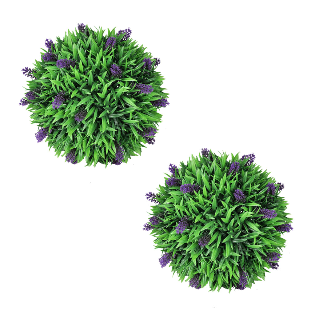 Juego de 2 bolas de boj artificial con lavanda 30 cm eerf8852