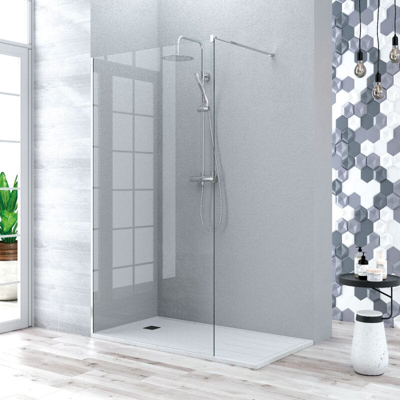 Mampara fija ducha 70 cm 1 hoja manacor cromo transparente 70 cm