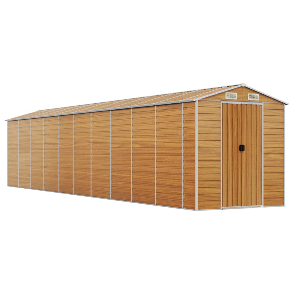 vidaXL caseta de jardín acero galvanizado marrón claro 191x895x198 cm
