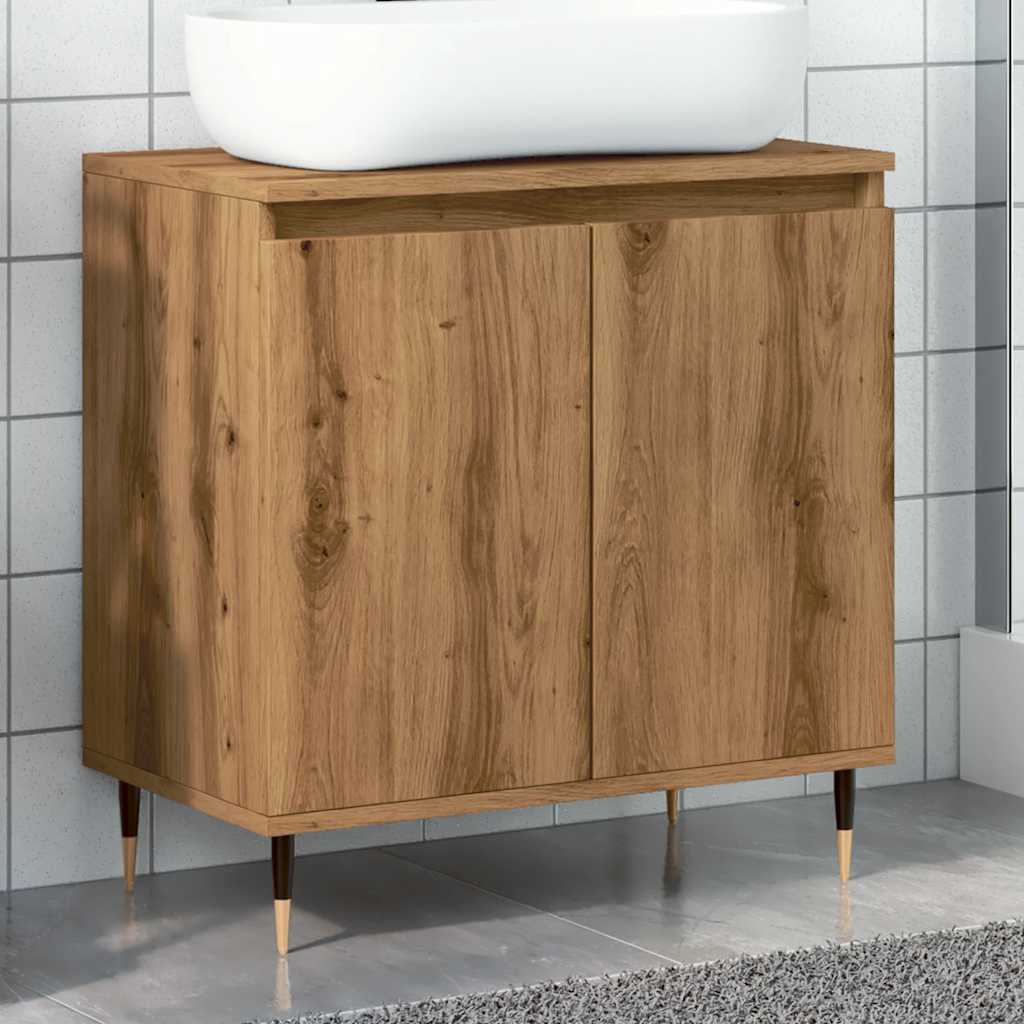 Armario de baño madera de ingeniería roble artisan 58x33x60 cm esb5228