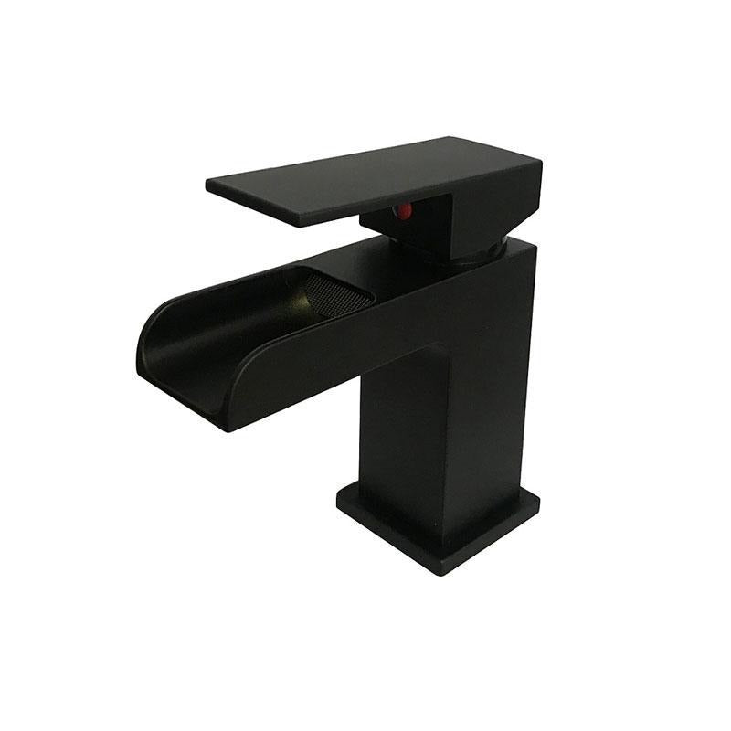 Grifo monomando para lavabo cascada tano negro mate