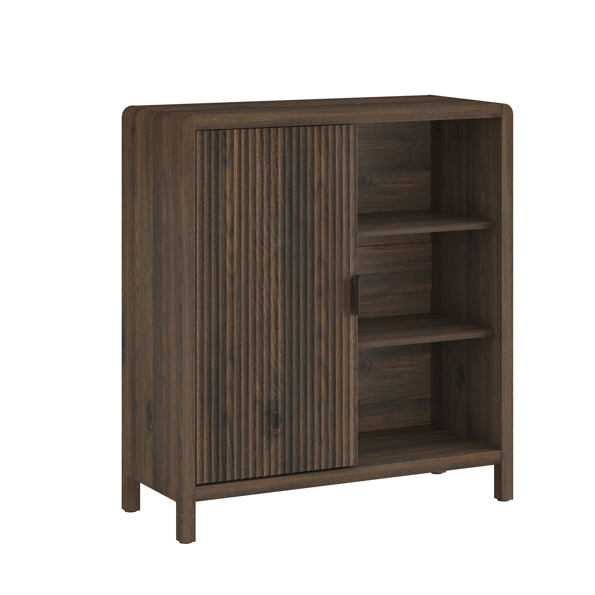 Aparador lukkodso 1 puerta 82x75x30cm - efecto nogal [en.casa]
