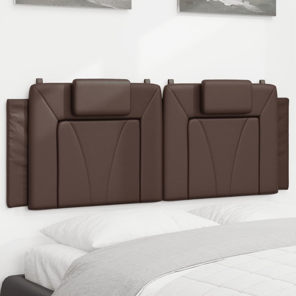 Cabecero de cama acolchado cuero sintético marrón 120 cm eerf6396