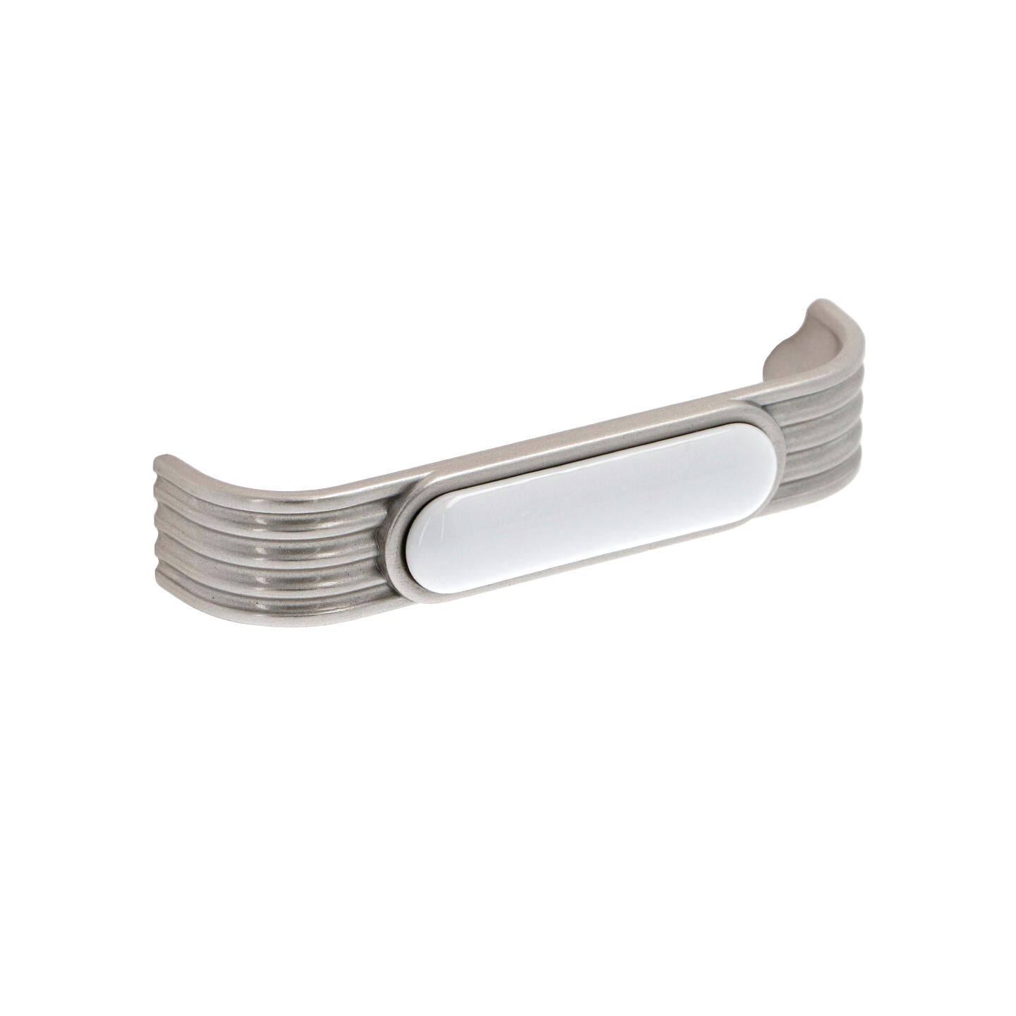Tirador muebles en zamac y porcel 88 dist entre ejes 96mm satin lote de 6
