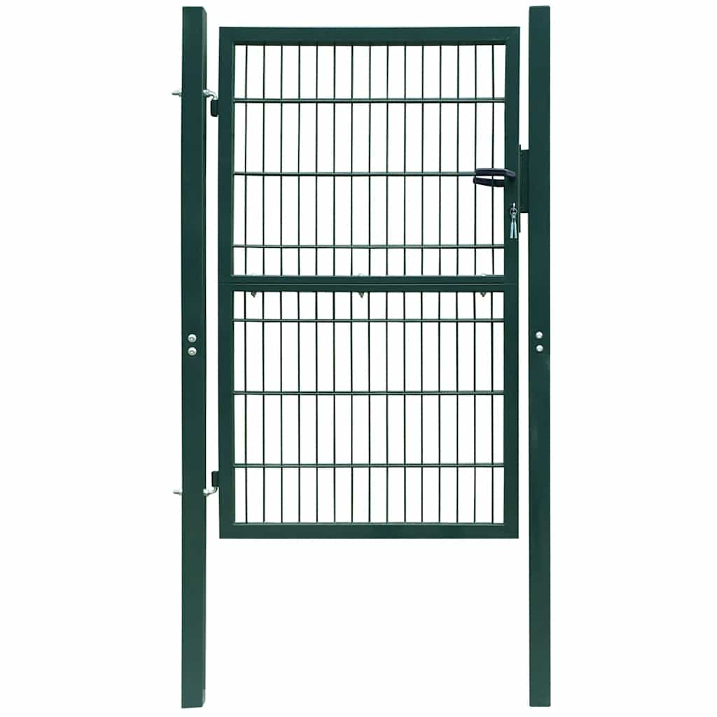 vidaXL puerta de valla 2d (individual) verde 100x160 cm