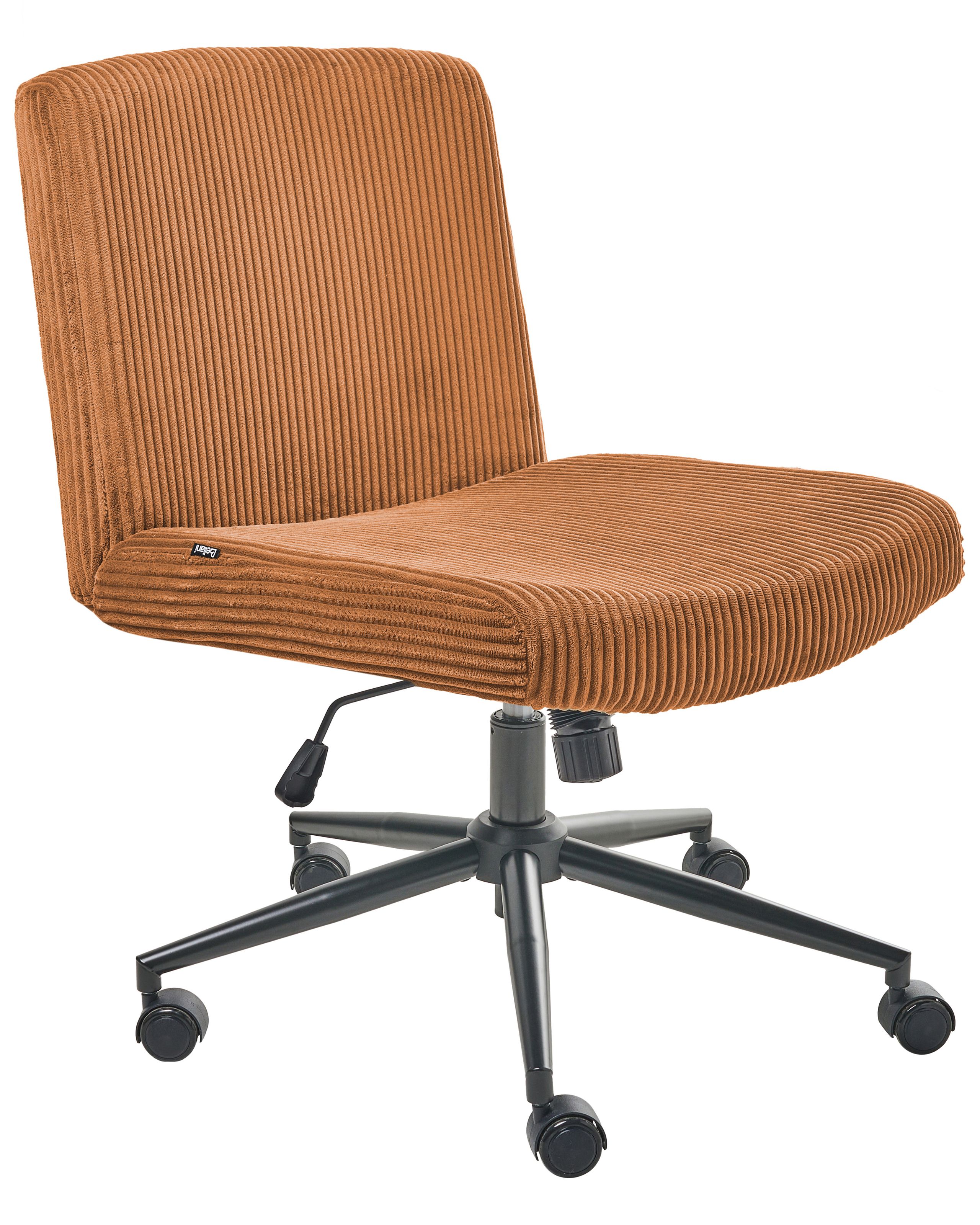Silla de escritorio geddes pana marrón dorado