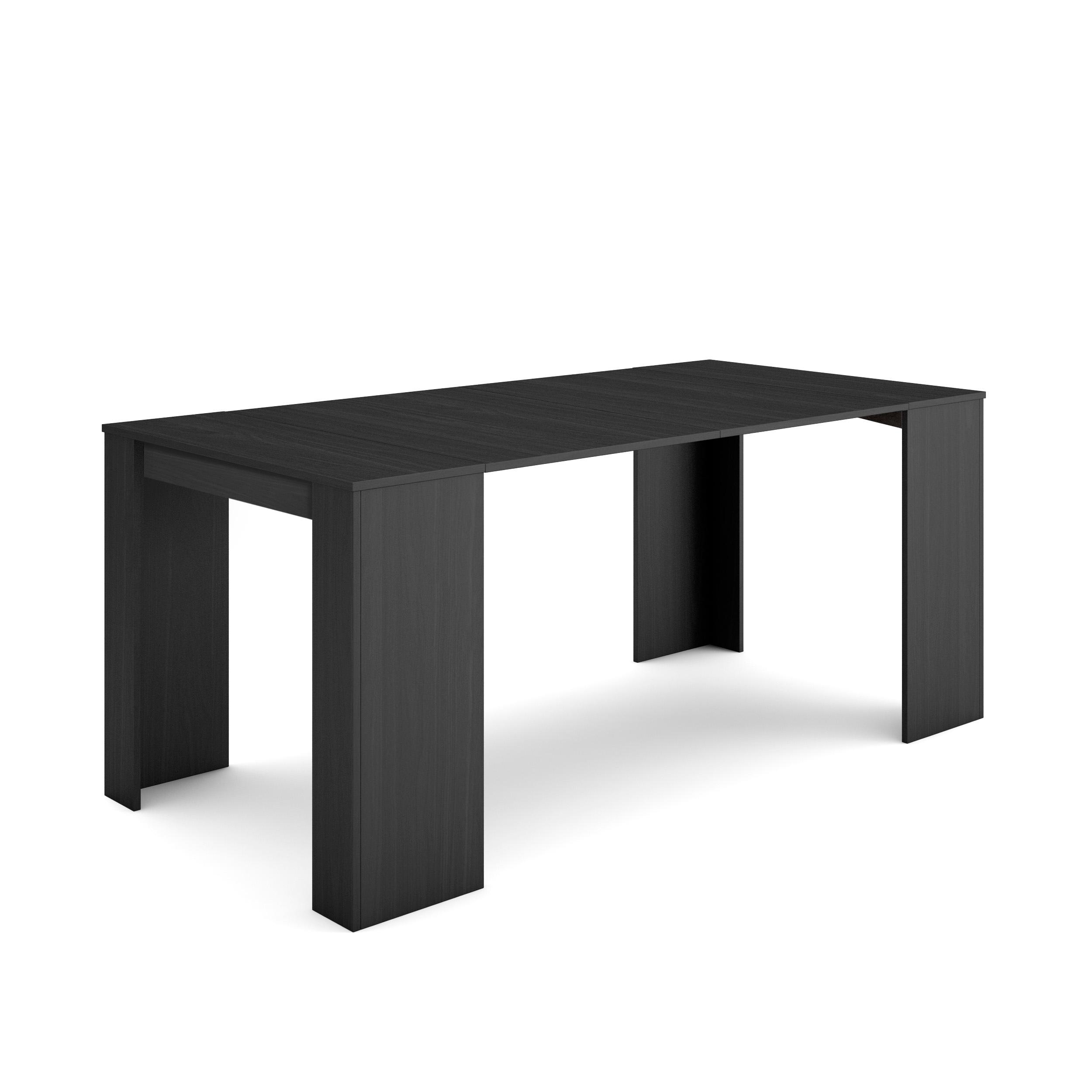 Mesa consola extensible, 180x90x77cm, negro