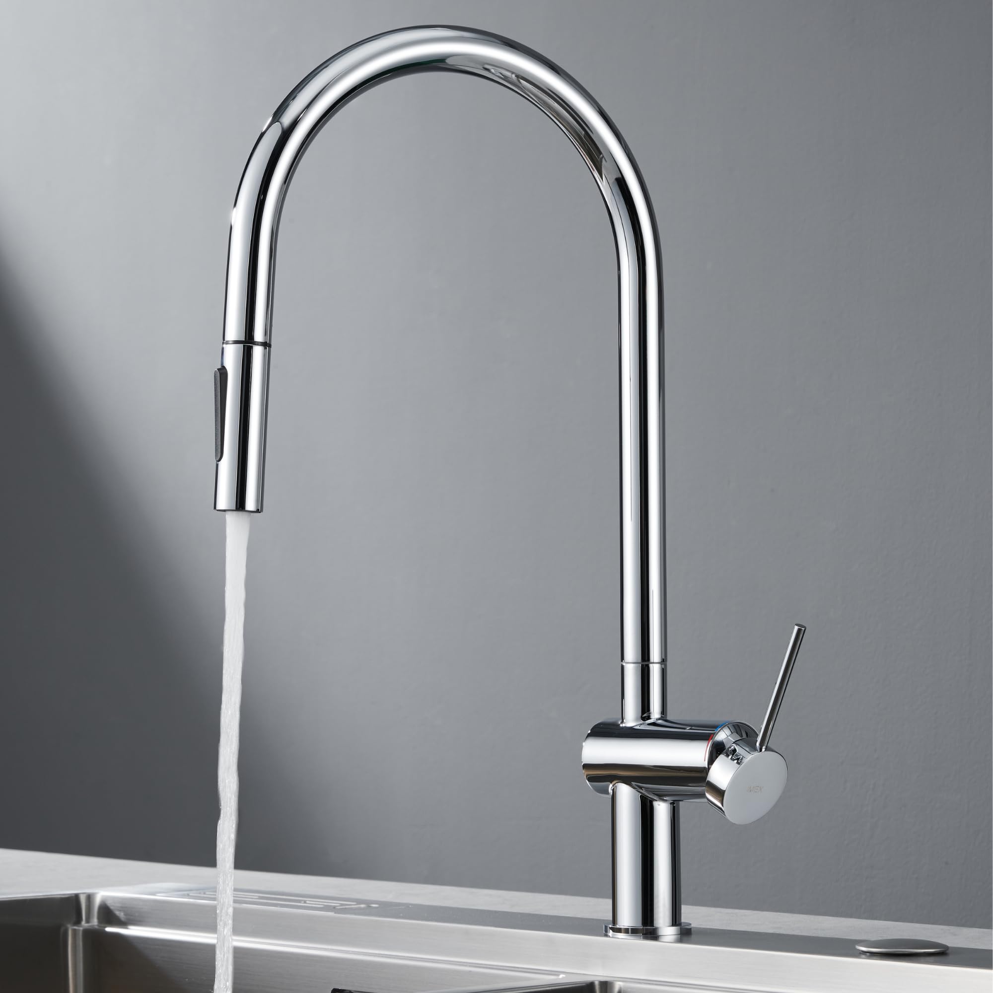 Imex - grifo monomando de cocina extraíble cromado serie berna