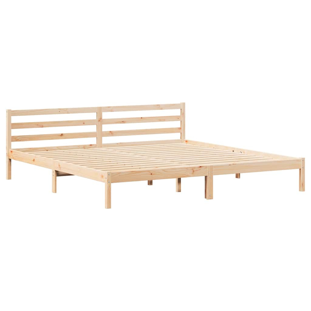 vidaXL marco de cama marrón 210 x 180 cm madera maciza de pino