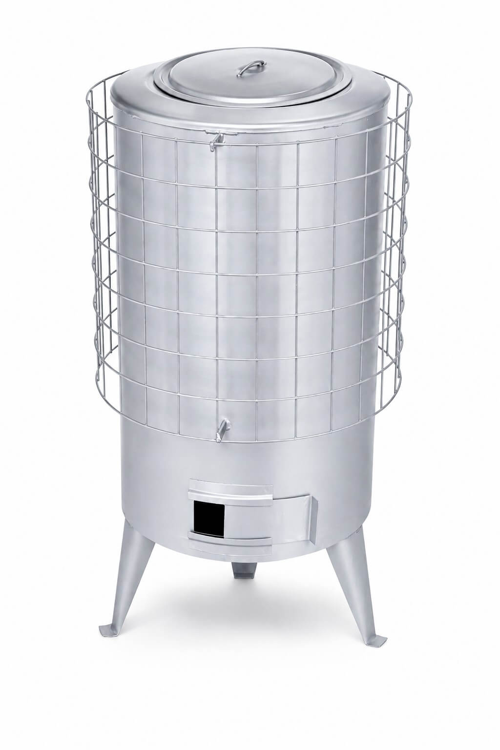 Estufa de leña circular nº4 de 6,7 kw plata - garcía