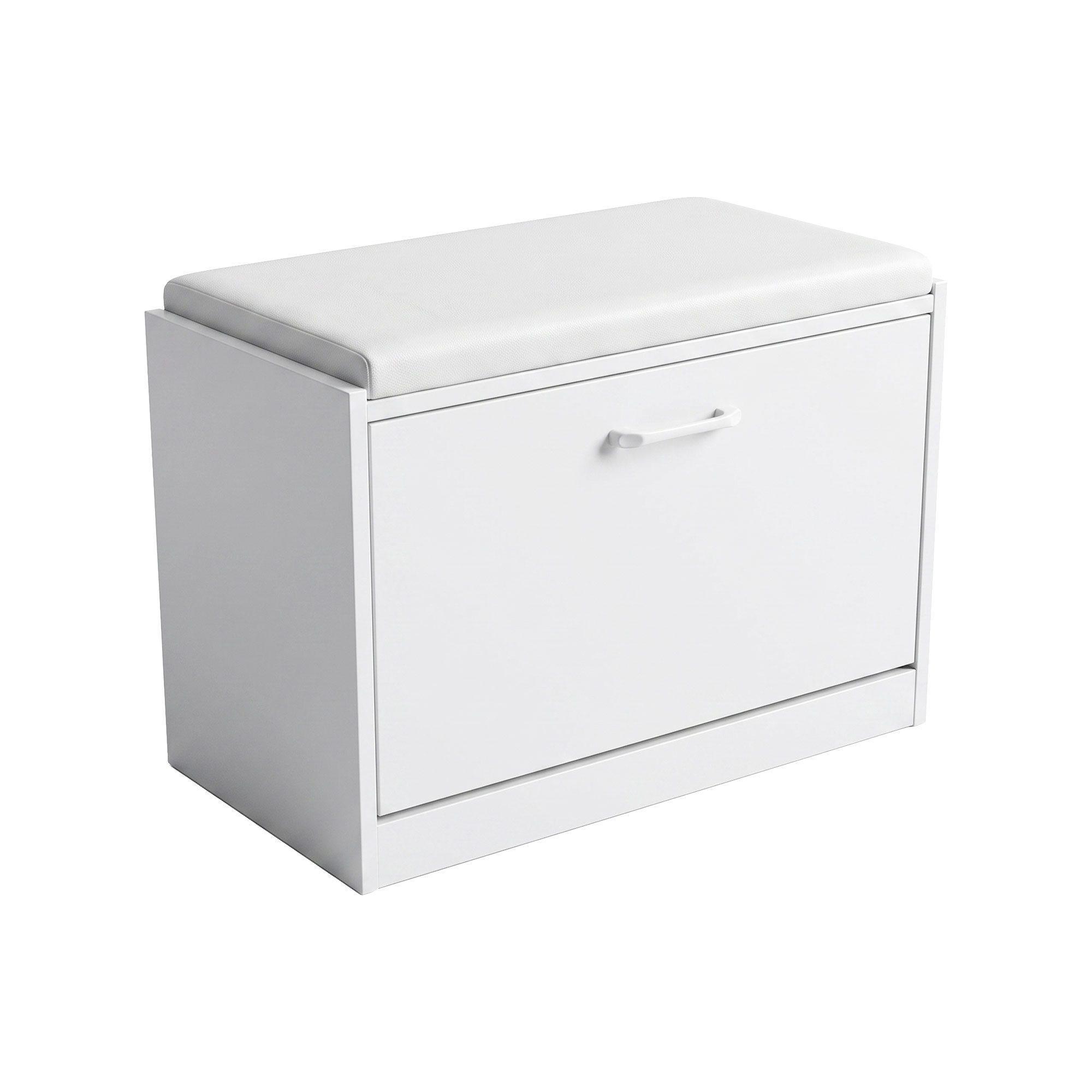 Kaizen - banco de entrada con zapatero 63x47x30 cm para 9 pares, blanco