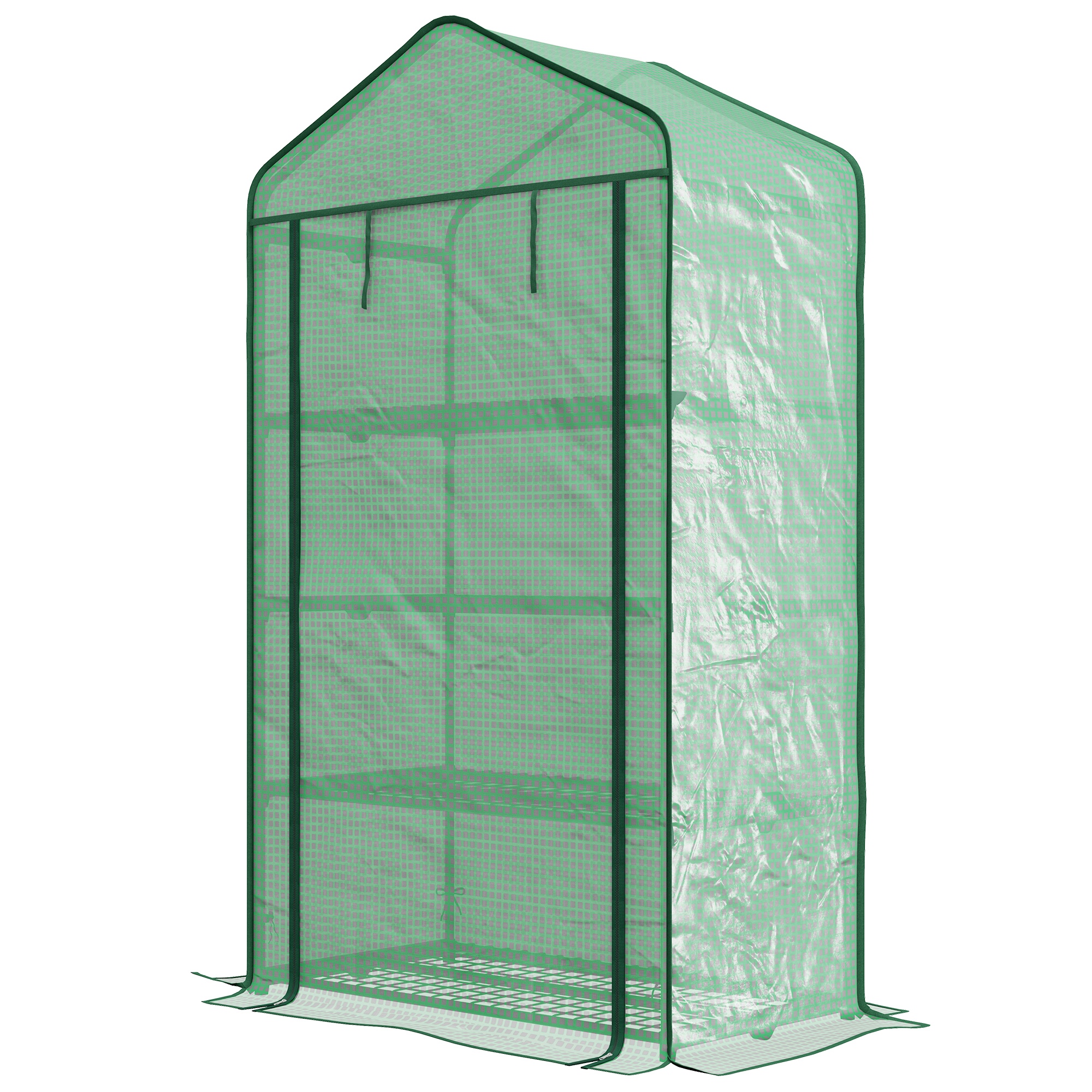 Invernadero de jardín de pe verde de 90x49x160 cm