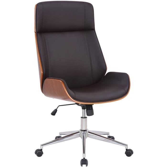 Silla de oficina en polipiel nogal 1 pieza 58 cm