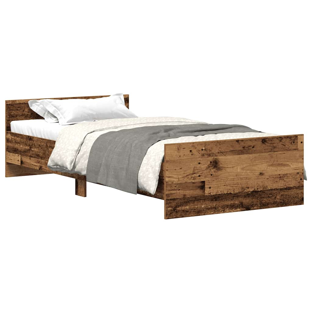 vidaXL estructura de cama sin colchón de madera antigua 75x190 cm