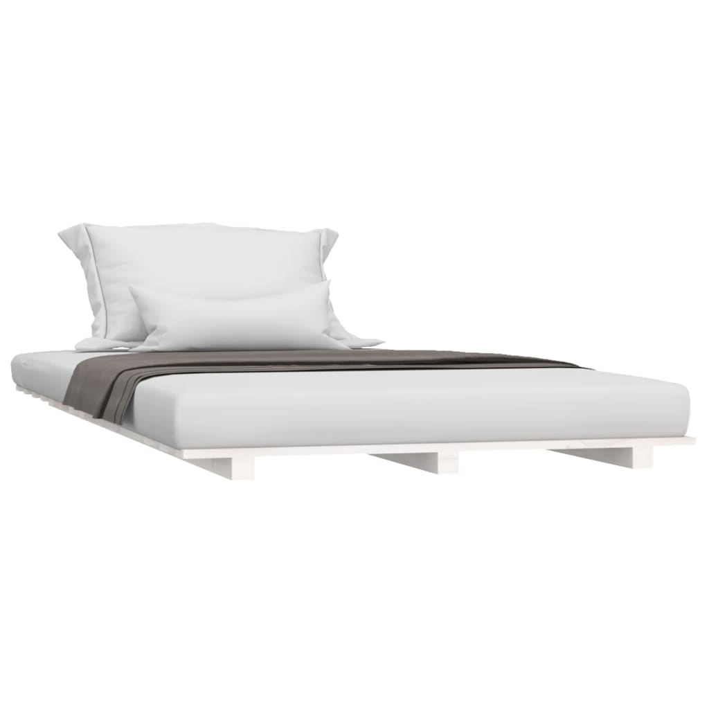 vidaXL estructura de cama madera maciza de pino blanco 90x200 cm