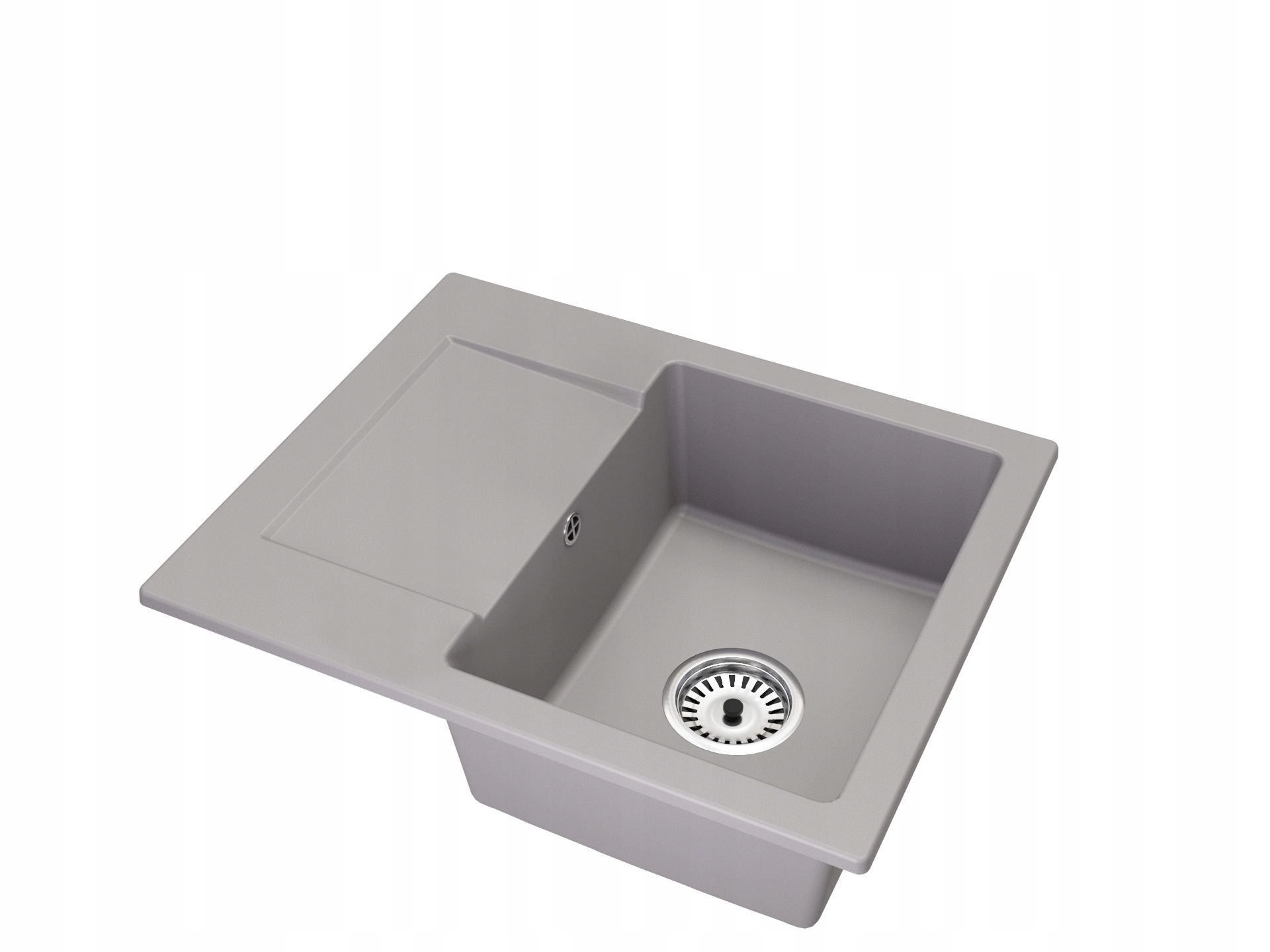 Fregadero cocina gris 47,4x58,4cm, fregadero granito 1 seno + sifón