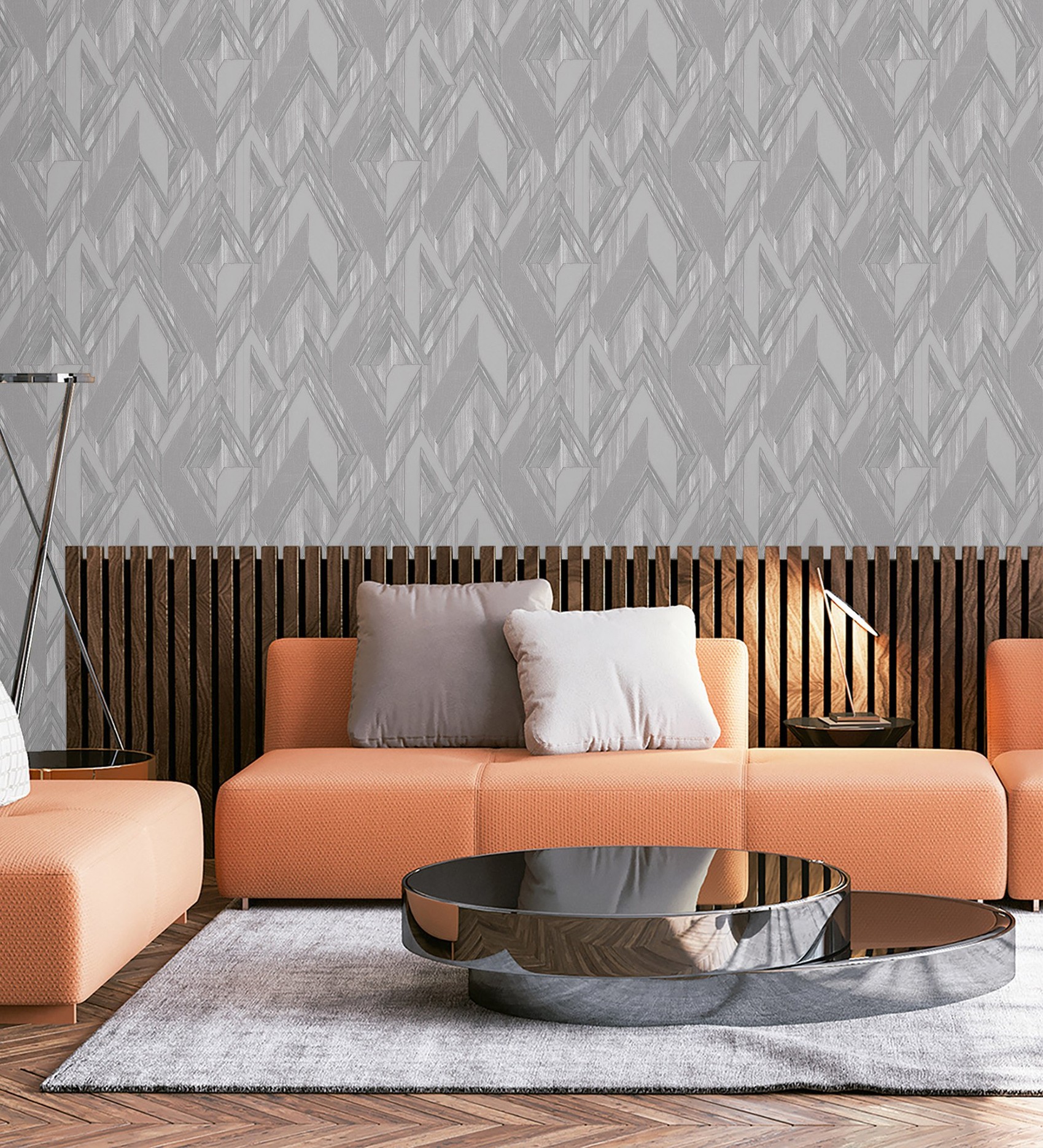 Papel pintado gaulan lavable de rombos modernos con textura en 10.6m²