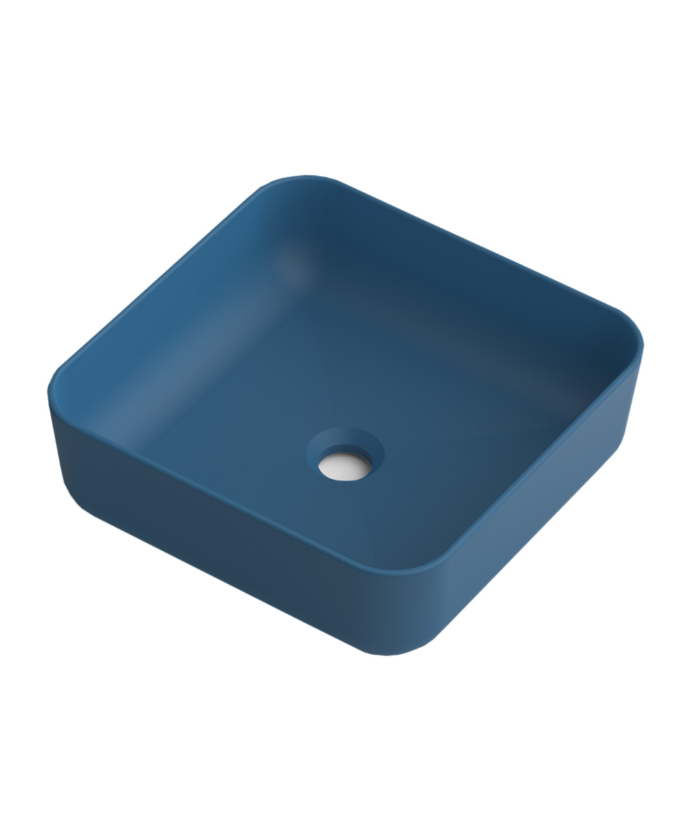 Lavabo sobre encimera blue space | lavamanos cuadrado | 37 x 37cm