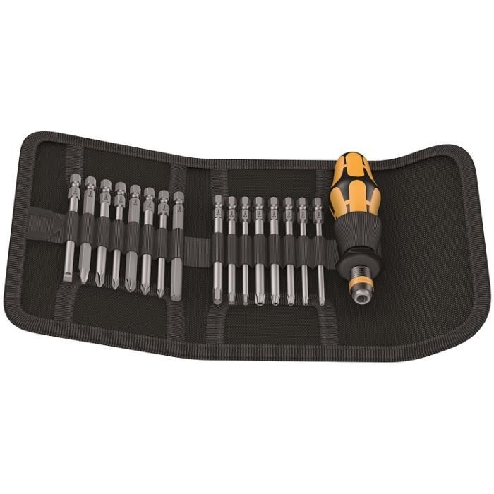 Juego de puntas - wera - kraftform rapidator - 17 puntas - torx - esd