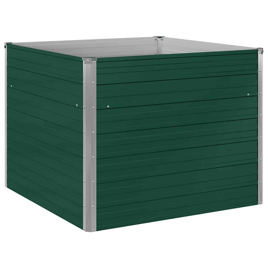 vidaXL jardinera elevada de acero galvanizado verde 100x100x77 cm