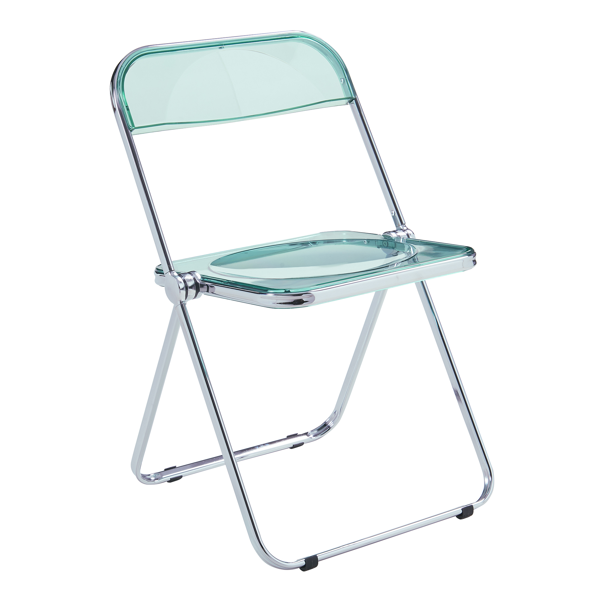 Set de 6 sillas plegables pornainen transparente 74x46x47cm verde [en.casa]
