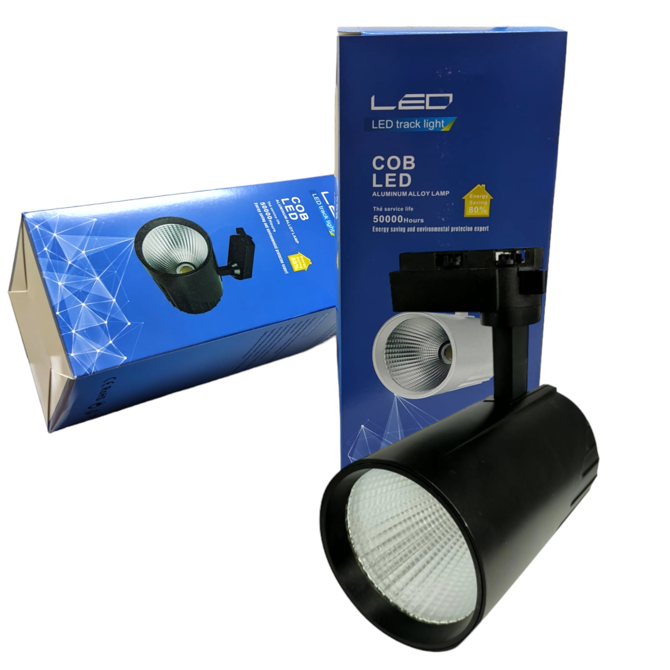 Foco LED carril 30w, blanco 3000k, 3000lm, monofásico, color negro