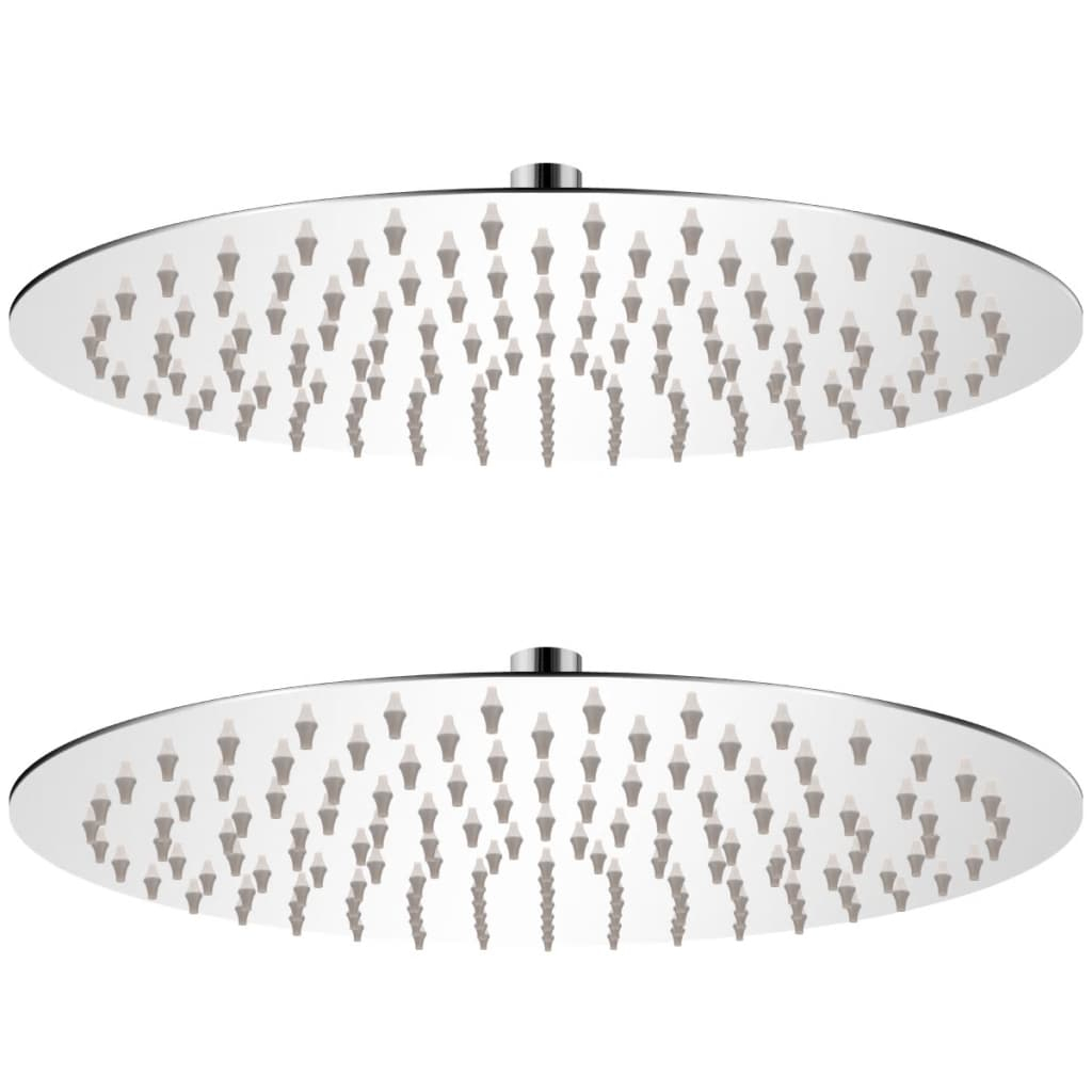 vidaXL cabezal de ducha efecto lluvia 2 pzs acero inoxidable ø 30 cm