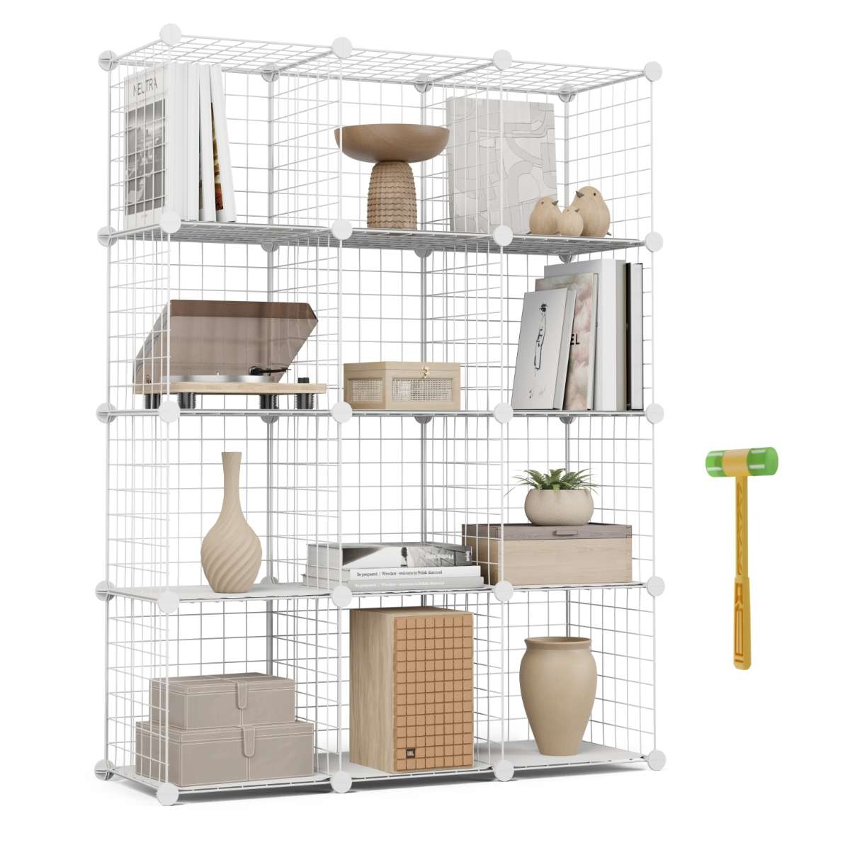 Newlux estantería modular titan c9 metálica 9 cubos (94,5x94,5x31,5cm)
