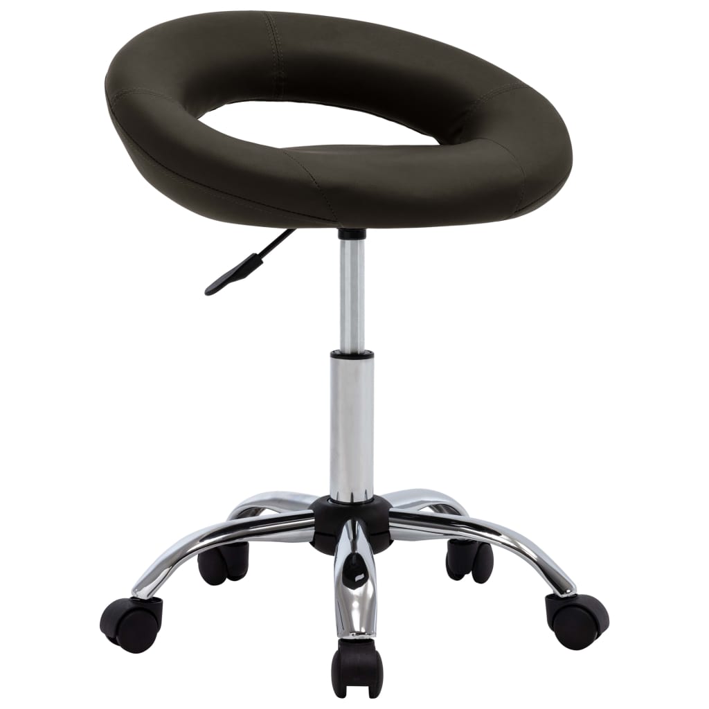 vidaXL silla de trabajo con ruedas cuero sintético marrón