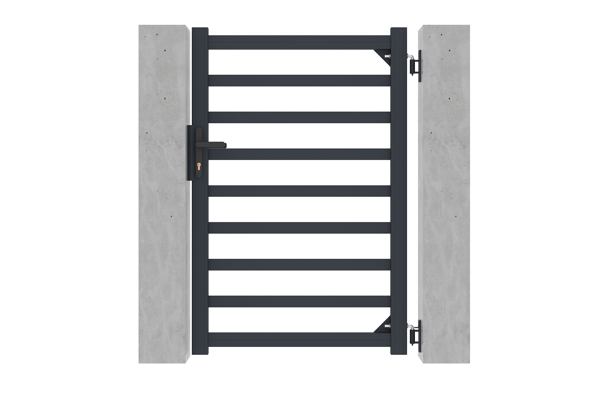 Pack cancela aluminio antelao 1m h.140cm gris + 2 postes a.166cm 15x15
