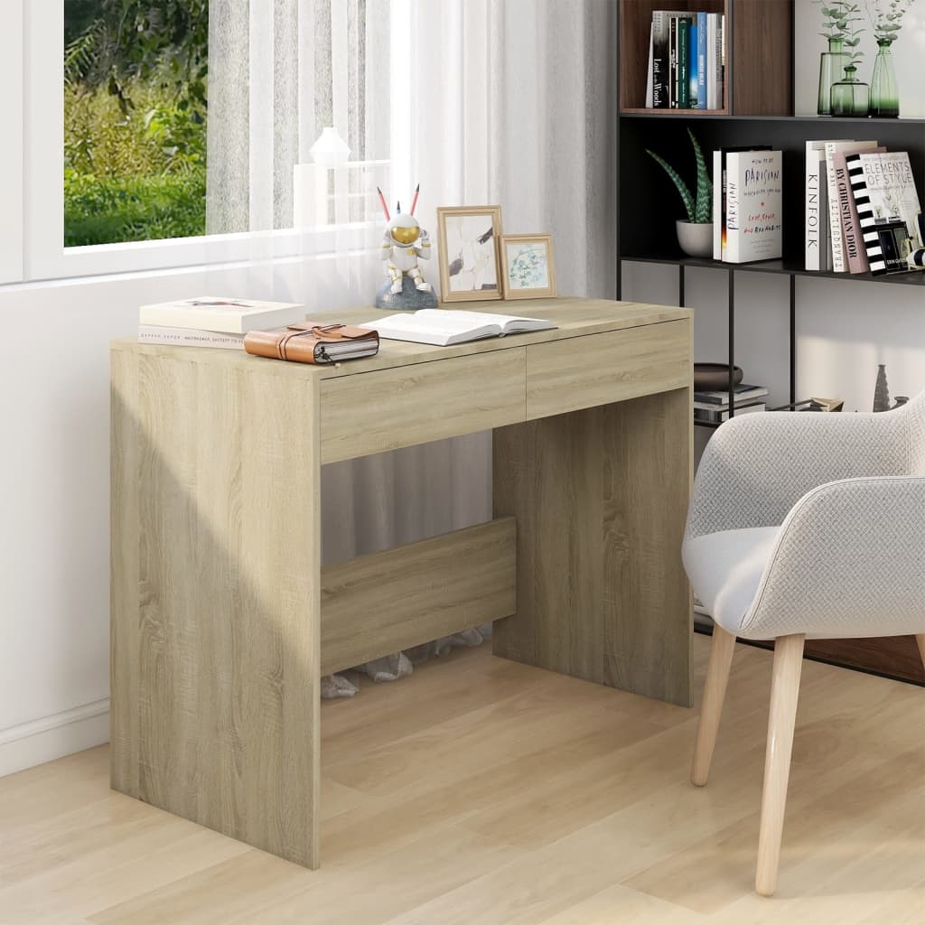 Escritorio de madera contrachapada roble sonoma 101x50x76,5 cm