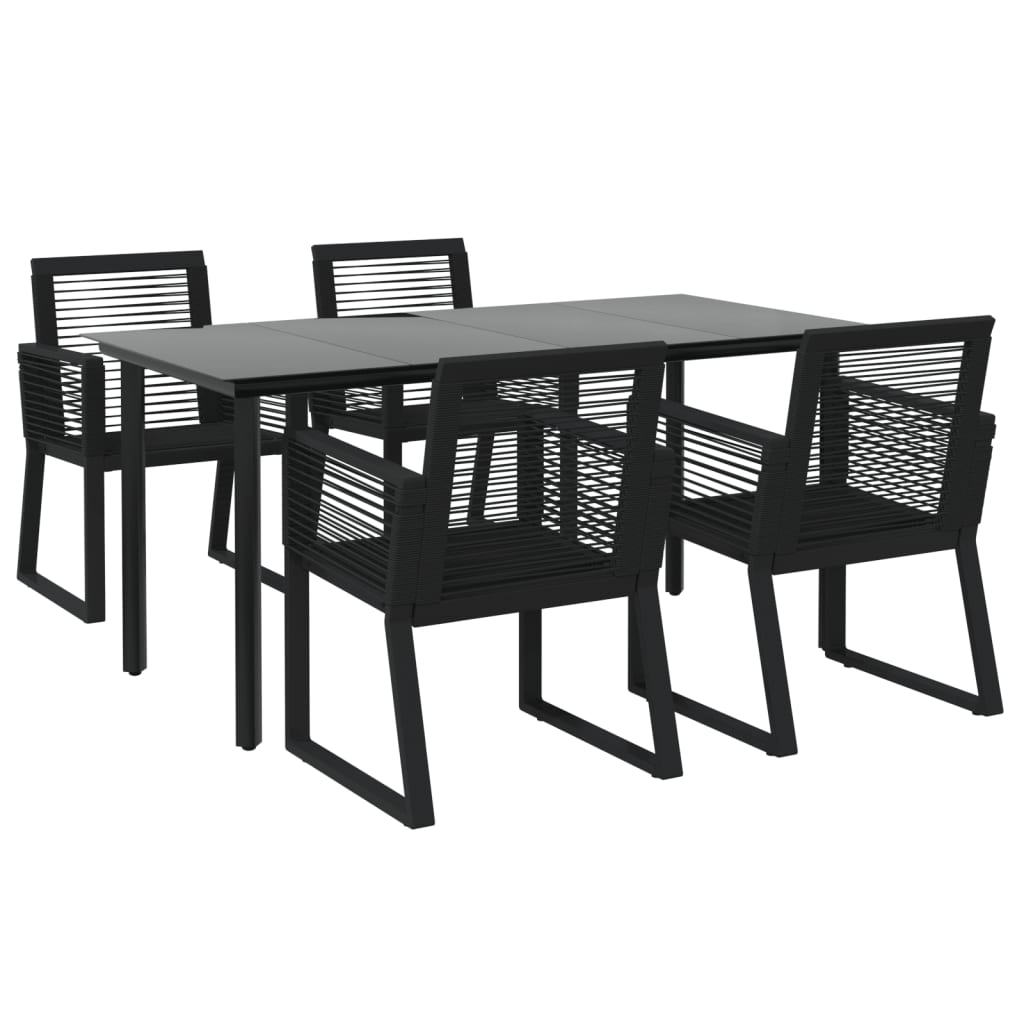 vidaXL juego de comedor de jardín 5 piezas ratán PVC negro