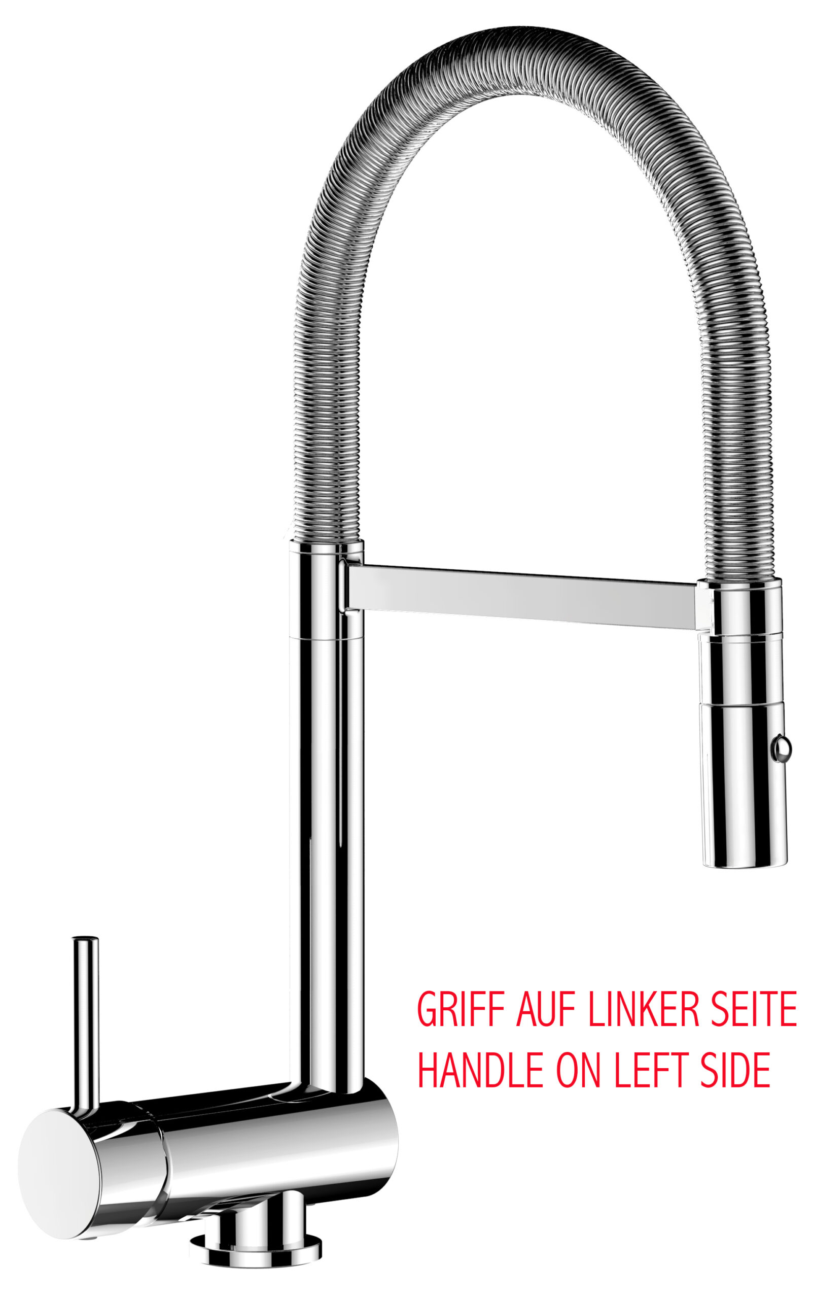 Grifo cocina abatible 6cm cromado ducha 2chorros mando a izquierda