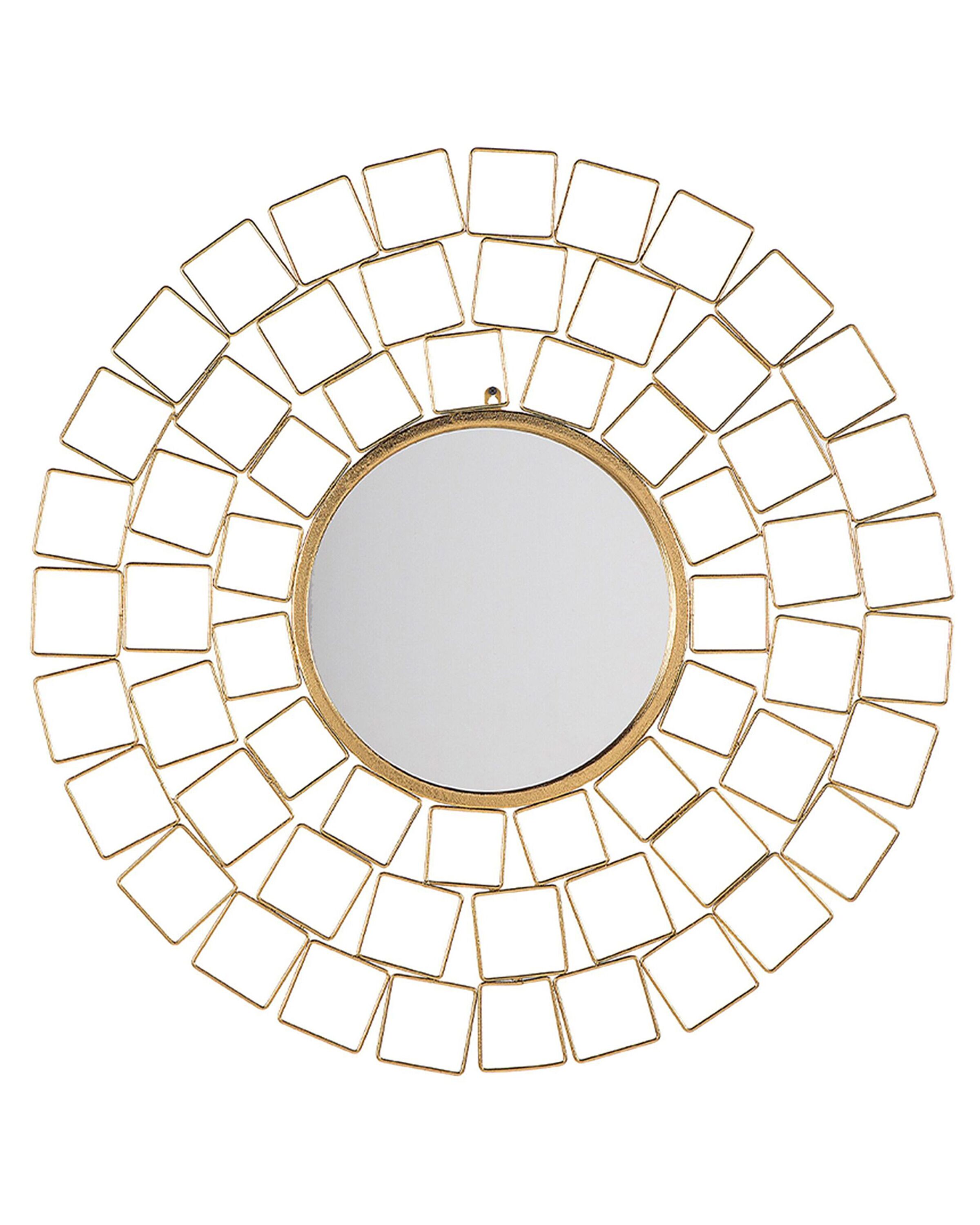 Espejo de pared labrit 90 cm 90 cm metal dorado