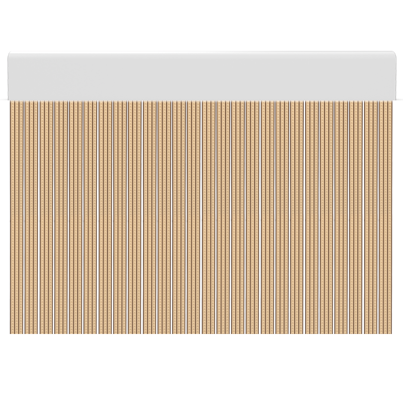 Cortina para puertas de PVC pastel beig con marrón / 90 x 210