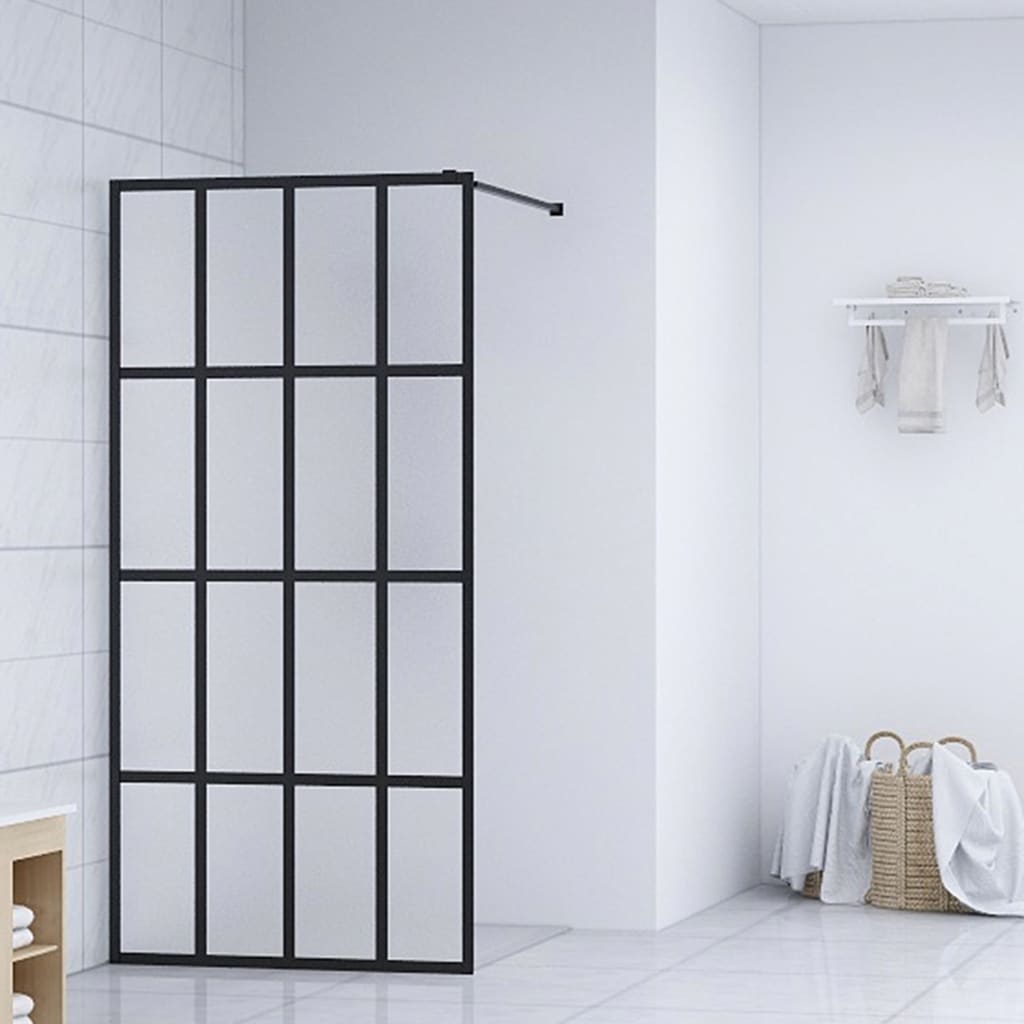 Mampara de ducha vidrio templado esmerilado 80x195 cm